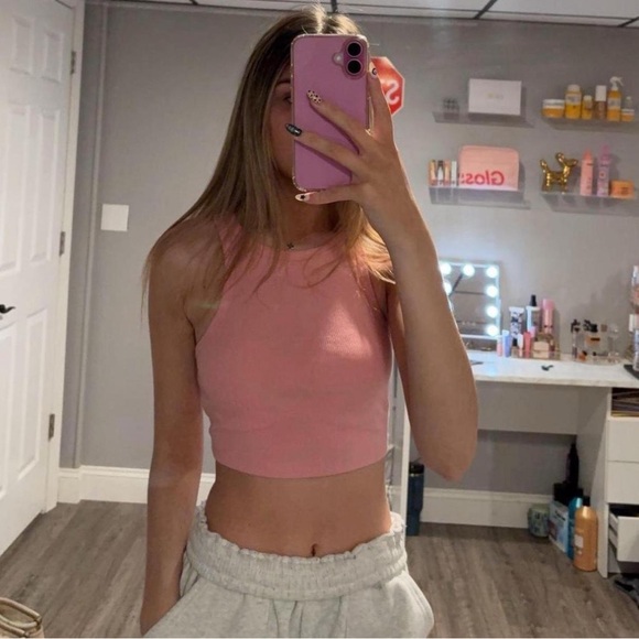 Pink Cropped Tank - Picture 1 of 4
